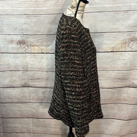 Lafayette 148 Blazer Tweed Front Zipper Brown Size 16 - Picture 4 of 12